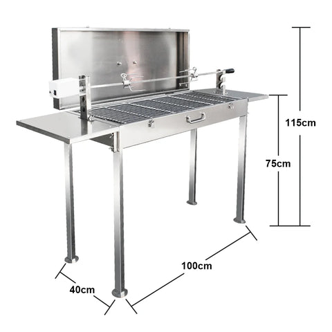 Грил на Дървени Въглища от Неръждаема Стомана