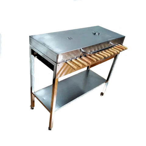 Скара за Шашлик на Дървени Въглища от Неръждаема Стомана